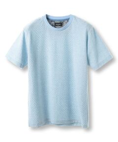 MEN'S BIGI / メンズビギ Tシャツ | シャーリングジャカードクルーネックカットソー