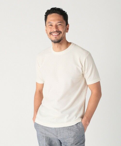 MEN'S BIGI / メンズビギ Tシャツ | シャーリングジャカードクルーネックカットソー | 詳細1