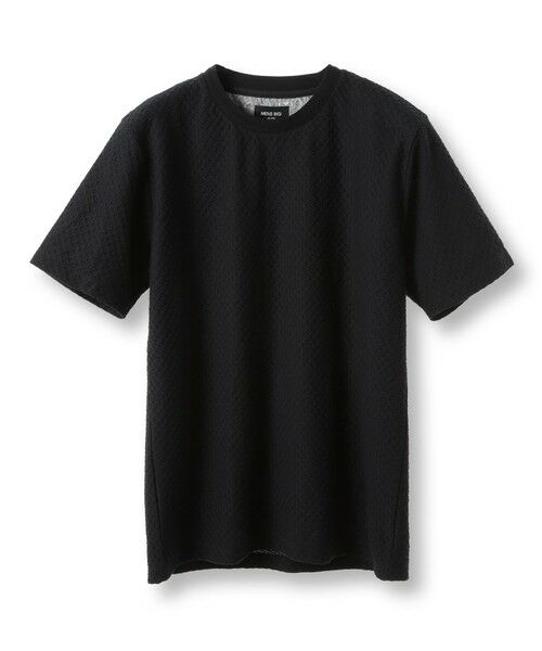 MEN'S BIGI / メンズビギ Tシャツ | シャーリングジャカードクルーネックカットソー（ブラック）