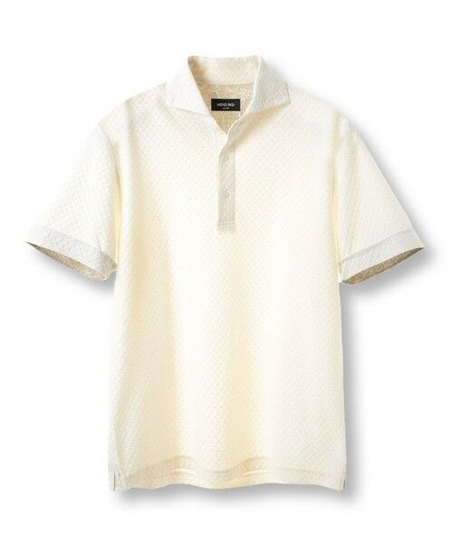 MEN'S BIGI / メンズビギ ポロシャツ | シャーリングジャカードポロシャツ（ホワイト）