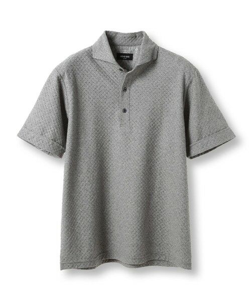 MEN'S BIGI / メンズビギ ポロシャツ | シャーリングジャカードポロシャツ（グレー）