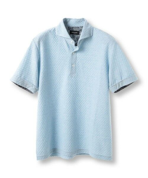 MEN'S BIGI / メンズビギ ポロシャツ | シャーリングジャカードポロシャツ（ブルー）