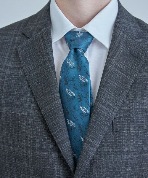 MEN'S BIGI / メンズビギ ネクタイ | 【TIE YOUR TIE /タイユアタイ】フローラル柄ネクタイ（ターコイズ）