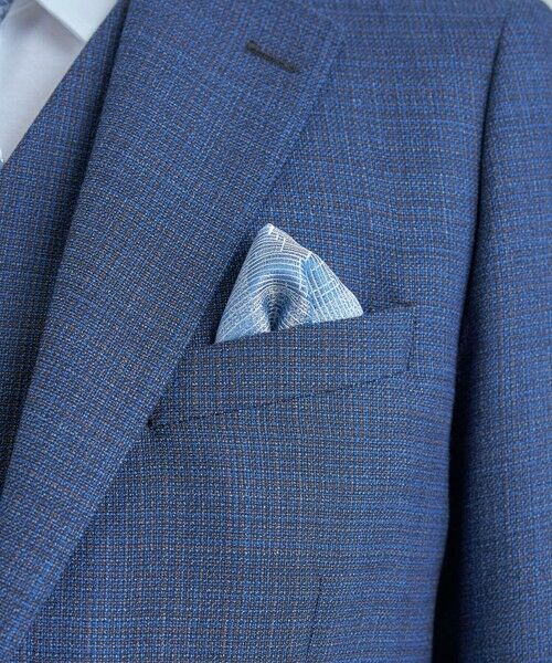 MEN'S BIGI / メンズビギ その他小物 | ジオメトリック柄シルクチーフ（ブルー）