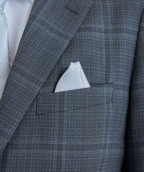 MEN'S BIGI / メンズビギ その他小物 | ジオメトリック柄シルクチーフ（シルバー）