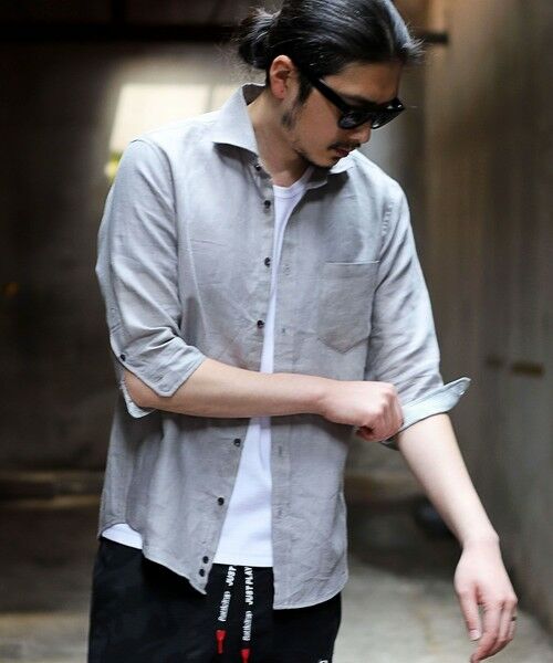 MEN'S BIGI / メンズビギ シャツ・ブラウス | フレンチリネン七分袖シャツ | 詳細10