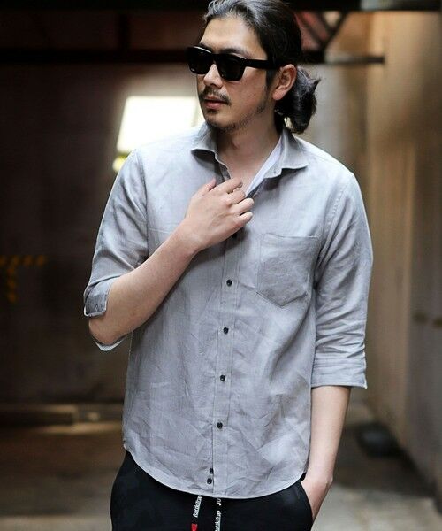 MEN'S BIGI / メンズビギ シャツ・ブラウス | フレンチリネン七分袖シャツ | 詳細11