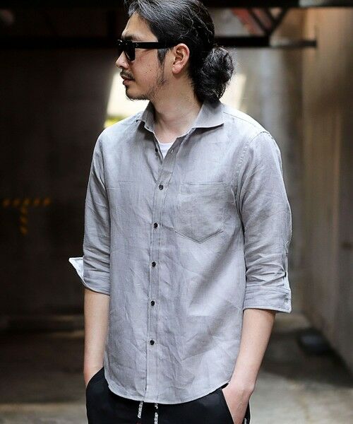 MEN'S BIGI / メンズビギ シャツ・ブラウス | フレンチリネン七分袖シャツ | 詳細12