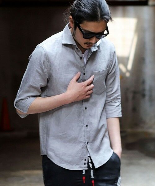 MEN'S BIGI / メンズビギ シャツ・ブラウス | フレンチリネン七分袖シャツ | 詳細13