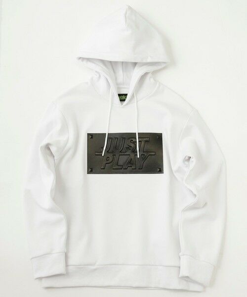 MEN'S BIGI / メンズビギ スウェット | 【JUST PLAY】半ラバープリント＋エンボス加工プルオーバーパーカ | 詳細1