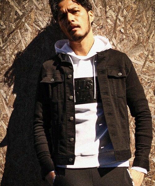 MEN'S BIGI / メンズビギ スウェット | 【JUST PLAY】半ラバープリント＋エンボス加工プルオーバーパーカ | 詳細4