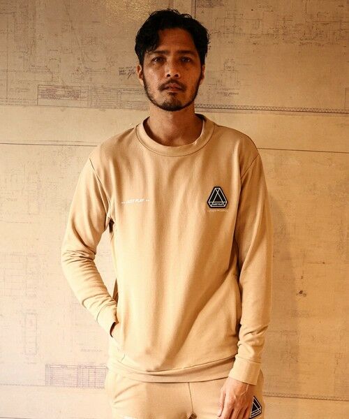 MEN'S BIGI / メンズビギ スウェット | 【JUST PLAY】スーパーストレッチ裏毛クルーネックトレーナー（ベージュ）