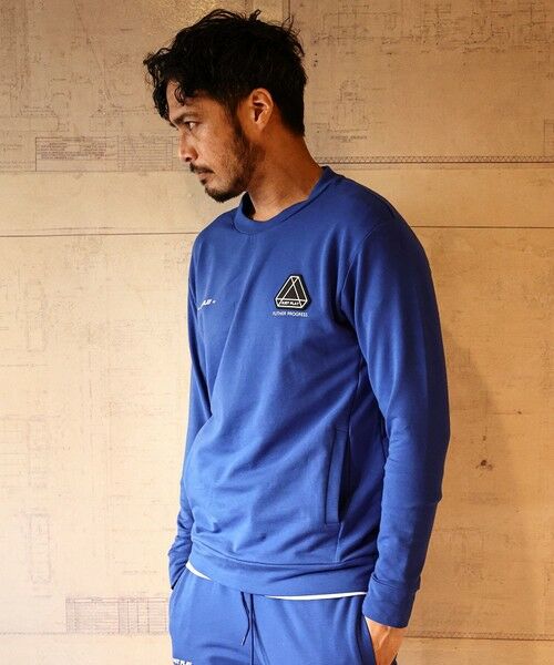 MEN'S BIGI / メンズビギ スウェット | 【JUST PLAY】スーパーストレッチ裏毛クルーネックトレーナー（ブルー）