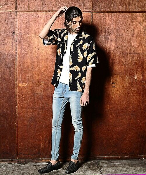 MEN'S BIGI / メンズビギ シャツ・ブラウス | 総柄フェザープリントオープンカラー半袖シャツ | 詳細2