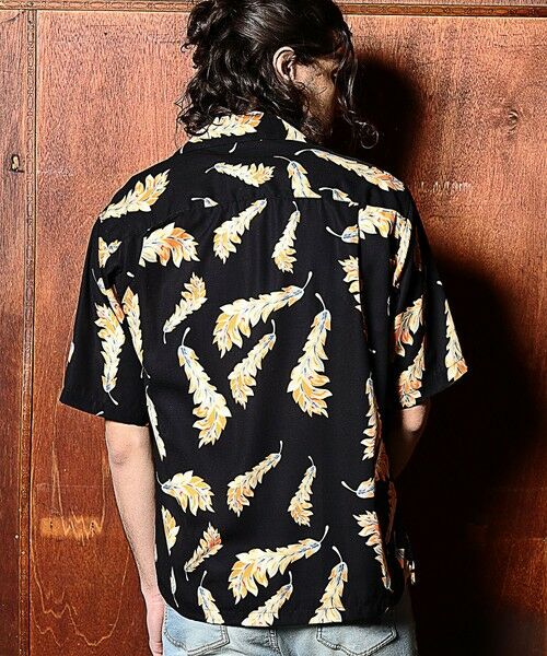MEN'S BIGI / メンズビギ シャツ・ブラウス | 総柄フェザープリントオープンカラー半袖シャツ | 詳細5