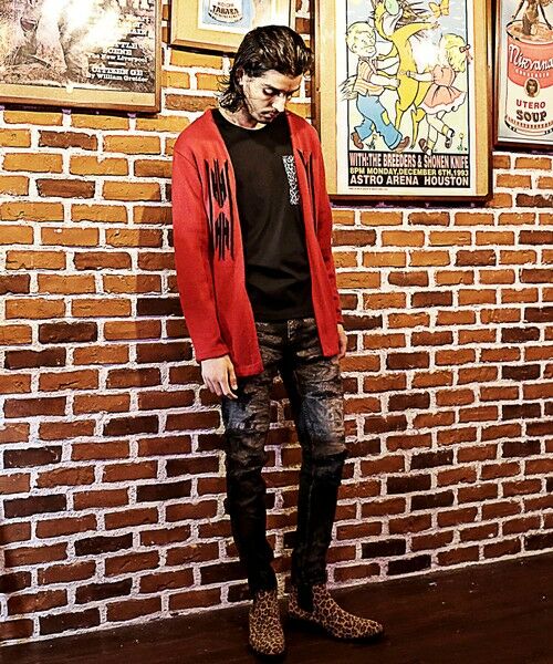 MEN'S BIGI / メンズビギ デニムパンツ | スリムストレートクラッシュ&リペア加工デニム | 詳細2