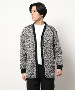 MEN'S BIGI / メンズビギ カーディガン・ボレロ | レオパード柄ダブルジャガードカーディガン