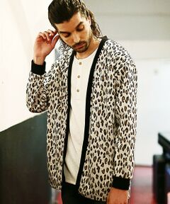 MEN'S BIGI / メンズビギ カーディガン・ボレロ | レオパード柄ダブルジャガードカーディガン