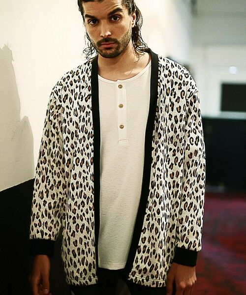 MEN'S BIGI / メンズビギ カーディガン・ボレロ | レオパード柄ダブルジャガードカーディガン | 詳細7