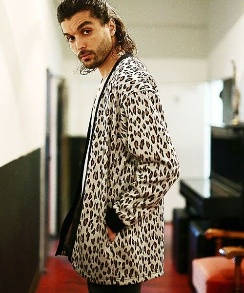 MEN'S BIGI / メンズビギ カーディガン・ボレロ | レオパード柄ダブルジャガードカーディガン | 詳細9