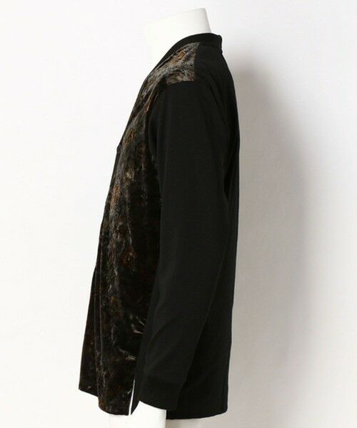 MEN'S BIGI / メンズビギ カーディガン・ボレロ | スムース×ベロアペイズリー柄カーディガン | 詳細3