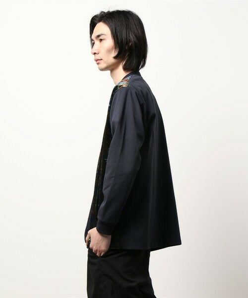 MEN'S BIGI / メンズビギ カーディガン・ボレロ | スムース×ベロアペイズリー柄カーディガン | 詳細7