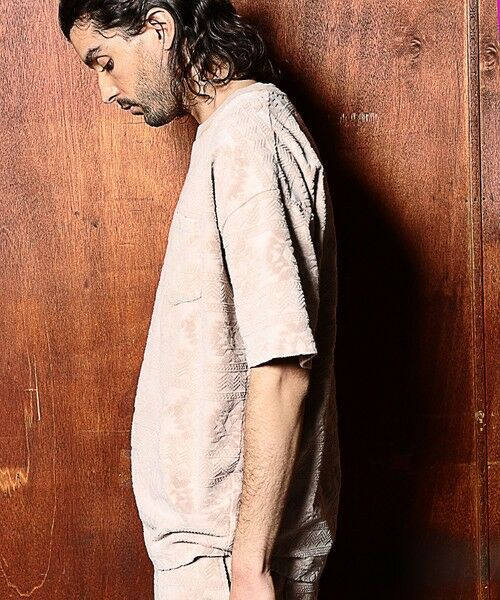 MEN'S BIGI / メンズビギ Tシャツ | 【セットアップ対応】ピグメントバイオパイルジャガードTシャツ | 詳細4