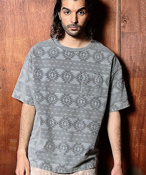 MEN'S BIGI / メンズビギ Tシャツ | 【セットアップ対応】ピグメントバイオパイルジャガードTシャツ | 詳細14