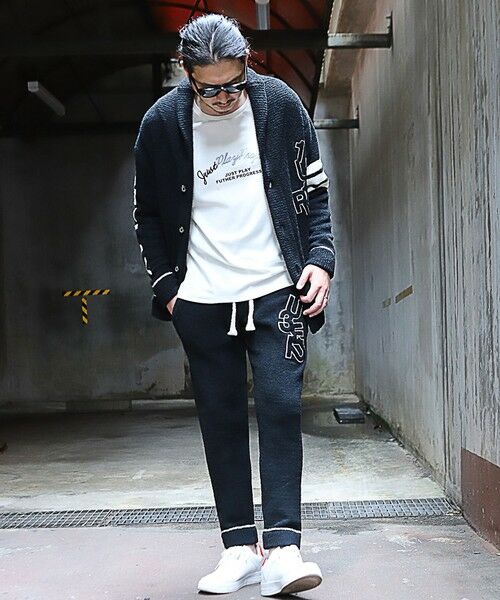 MEN'S BIGI / メンズビギ その他パンツ | 【1PIU1UGUALE3 RELAX × JUST PLAY 】LOGO KNIT LONG PANTS | 詳細6