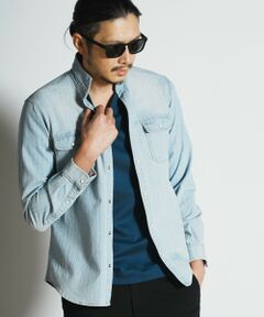 MEN'S BIGI / メンズビギ シャツ・ブラウス | デニムスタンドカラーシャツ