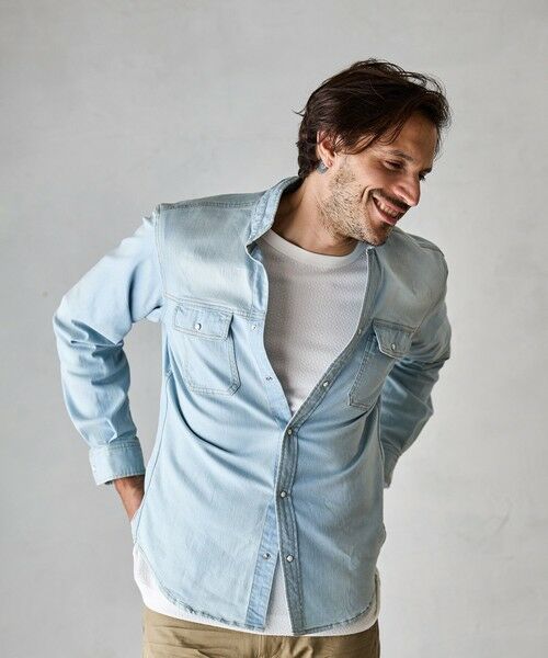 MEN'S BIGI / メンズビギ シャツ・ブラウス | デニムスタンドカラーシャツ | 詳細5
