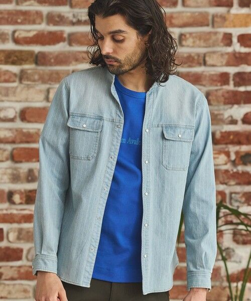 MEN'S BIGI / メンズビギ シャツ・ブラウス | デニムスタンドカラーシャツ | 詳細10