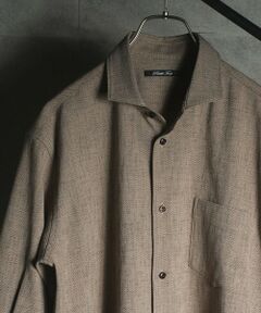 MEN'S BIGI / メンズビギ シャツ・ブラウス | リネンライクヘリンボンワイドカラー七分袖シャツ