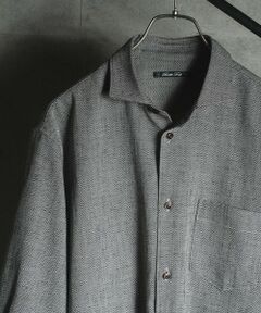 MEN'S BIGI / メンズビギ シャツ・ブラウス | リネンライクヘリンボンワイドカラー七分袖シャツ