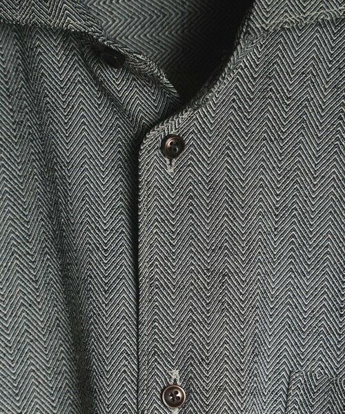 MEN'S BIGI / メンズビギ シャツ・ブラウス | リネンライクヘリンボンワイドカラー七分袖シャツ | 詳細6