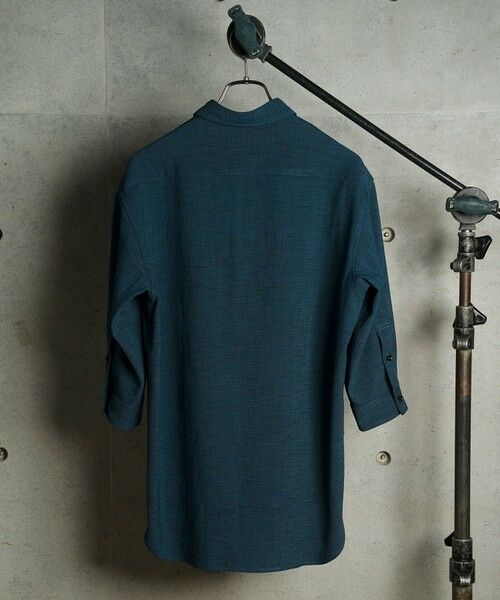 MEN'S BIGI / メンズビギ シャツ・ブラウス | リネンライクヘリンボンワイドカラー七分袖シャツ | 詳細8