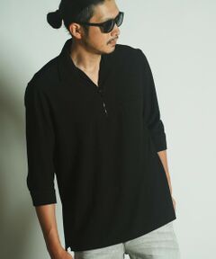 MEN'S BIGI / メンズビギ シャツ・ブラウス | ダイヤ柄シャーリング七分袖スキッパーシャツ