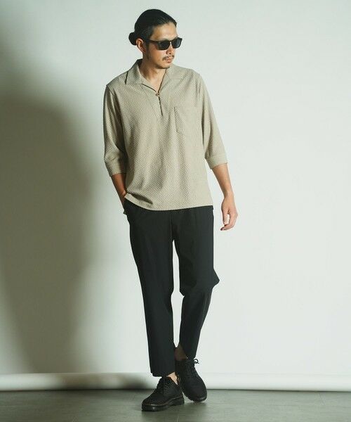 MEN'S BIGI / メンズビギ シャツ・ブラウス | ダイヤ柄シャーリング七分袖スキッパーシャツ | 詳細2