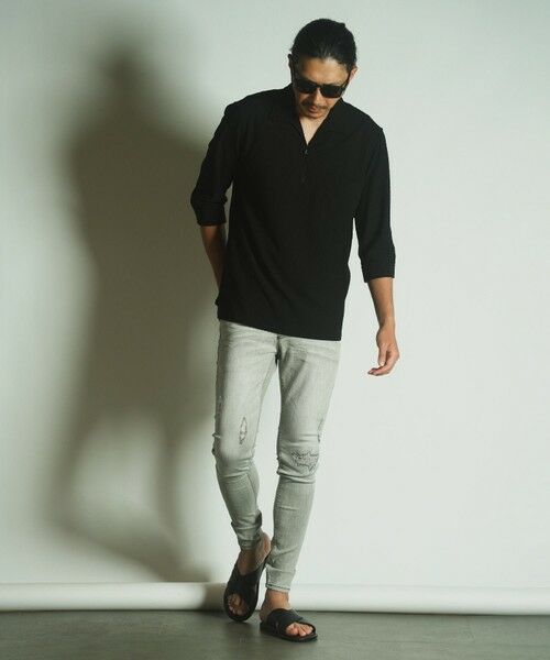 MEN'S BIGI / メンズビギ シャツ・ブラウス | ダイヤ柄シャーリング七分袖スキッパーシャツ | 詳細3