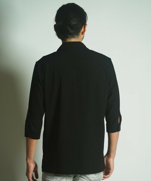 MEN'S BIGI / メンズビギ シャツ・ブラウス | ダイヤ柄シャーリング七分袖スキッパーシャツ | 詳細5