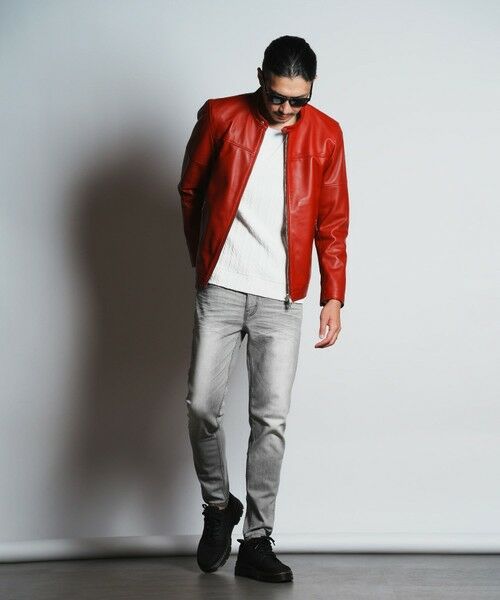 MEN'S BIGI / メンズビギ レザーブルゾン・ジャケット | 【Limited Color Model】ラムセミネイキッドシングルライダース | 詳細1