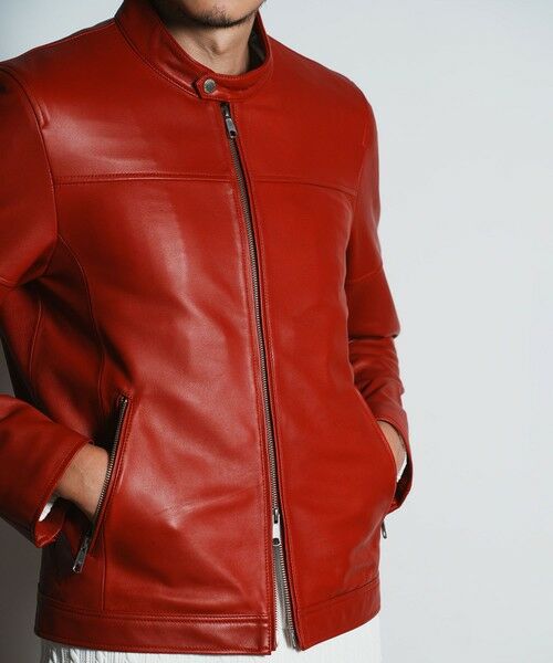MEN'S BIGI / メンズビギ レザーブルゾン・ジャケット | 【Limited Color Model】ラムセミネイキッドシングルライダース | 詳細3