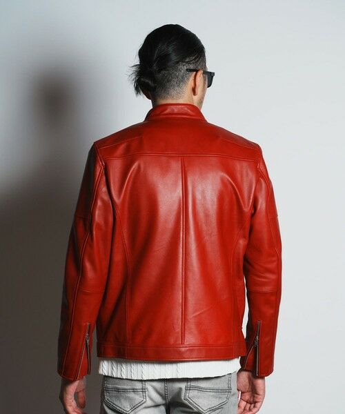 MEN'S BIGI / メンズビギ レザーブルゾン・ジャケット | 【Limited Color Model】ラムセミネイキッドシングルライダース | 詳細6