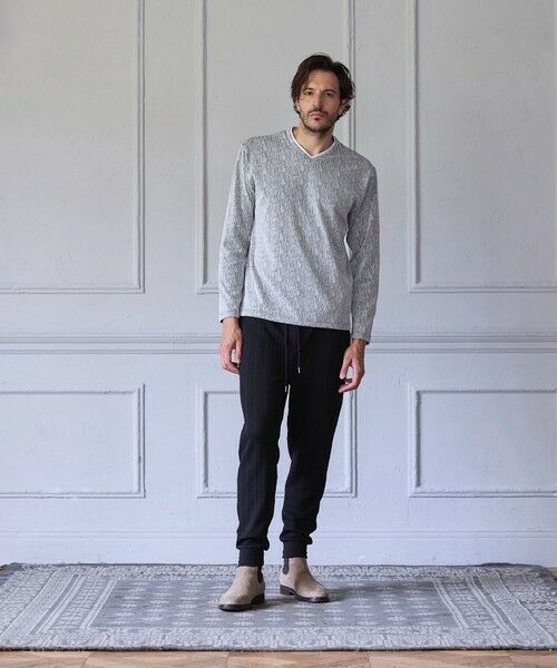 MEN'S BIGI / メンズビギ Tシャツ | ジャガードレイヤードVネック | 詳細1