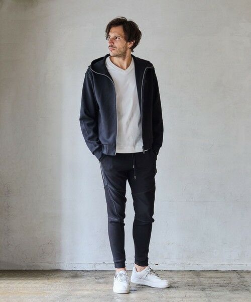 MEN'S BIGI / メンズビギ スウェット | 【JUST PLAY】N/Rストレッチポンチ立体比翼フードブルゾン【セットアップ着用可】 | 詳細14