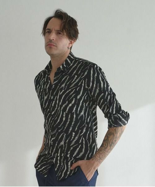MEN'S BIGI / メンズビギ シャツ・ブラウス | ゼブラ柄プリントレギュラーカラーシャツ | 詳細6