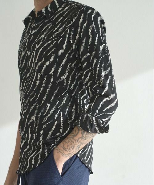 MEN'S BIGI / メンズビギ シャツ・ブラウス | ゼブラ柄プリントレギュラーカラーシャツ | 詳細8