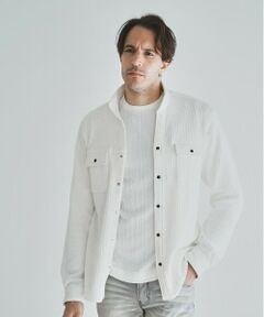 MEN'S BIGI / メンズビギ シャツ・ブラウス | 膨れストライプジャガードショートスタンドカラーシャツブルゾン