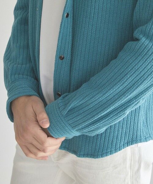 MEN'S BIGI / メンズビギ シャツ・ブラウス | 膨れストライプジャガードショートスタンドカラーシャツブルゾン | 詳細16