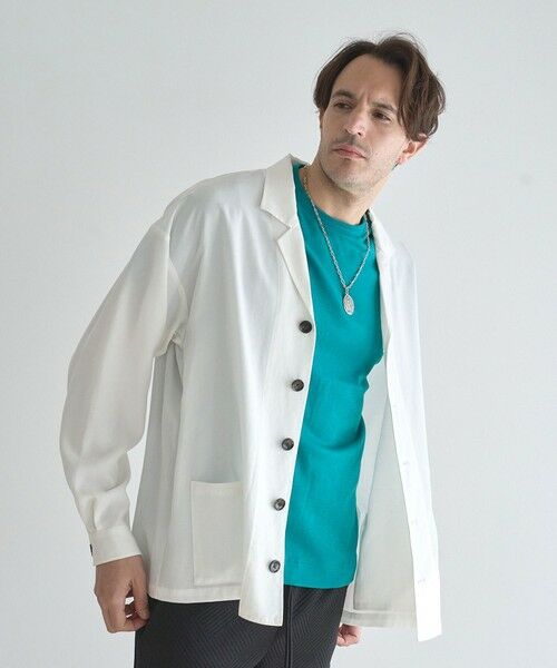 MEN'S BIGI / メンズビギ シャツ・ブラウス | テーラードカラーシャツブルゾン（オフホワイト）